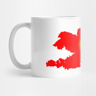 Map of Kyrgyzstan with new flag Mug